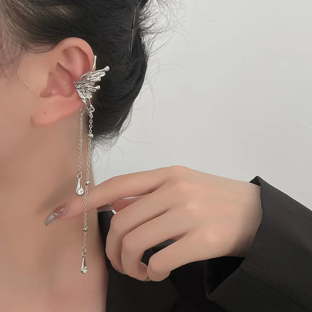 Brincos Elegant Elf Butterfly Zircon Clip