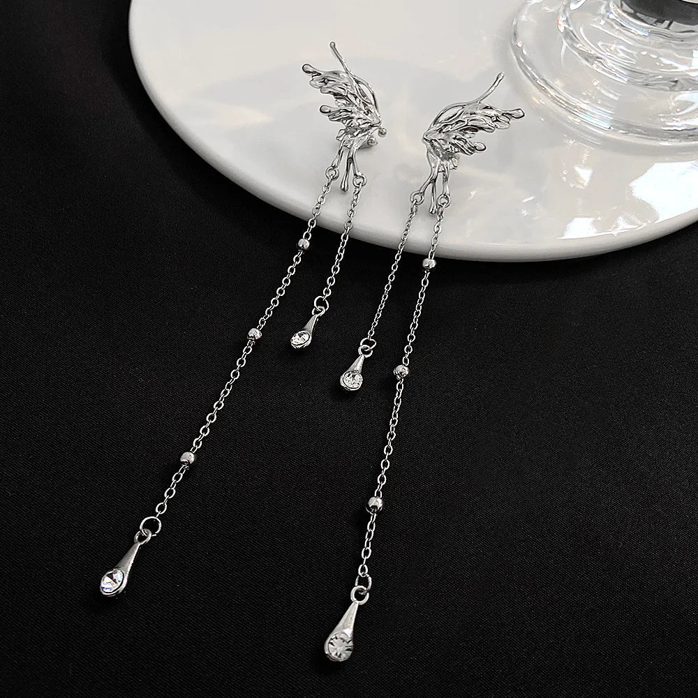 Brincos Elegant Elf Butterfly Zircon Clip