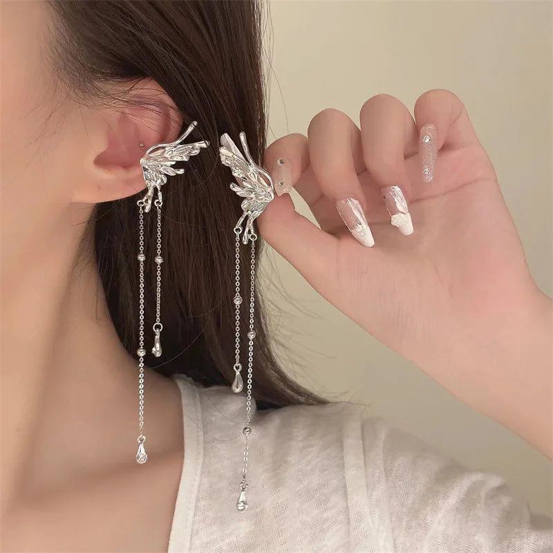Brincos Elegant Elf Butterfly Zircon Clip