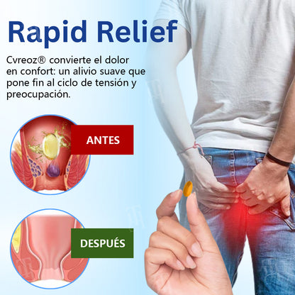 Cvreoz® Hierbas naturales Cápsulas de almidón para hemorroides