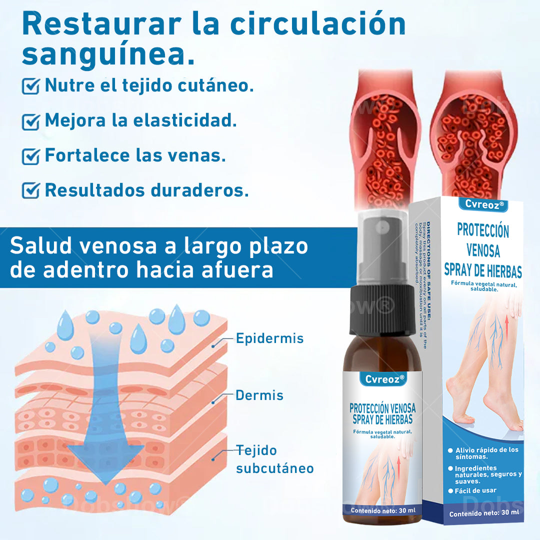 Cvreoz® VeinGuard Spray a base de hierbas-✅ ¡Clínicamente probado para eliminar las venas varicosas en solo 7 días!