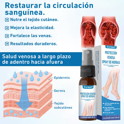 Cvreoz® VeinGuard Spray a base de hierbas-✅ ¡Clínicamente probado para eliminar las venas varicosas en solo 7 días!