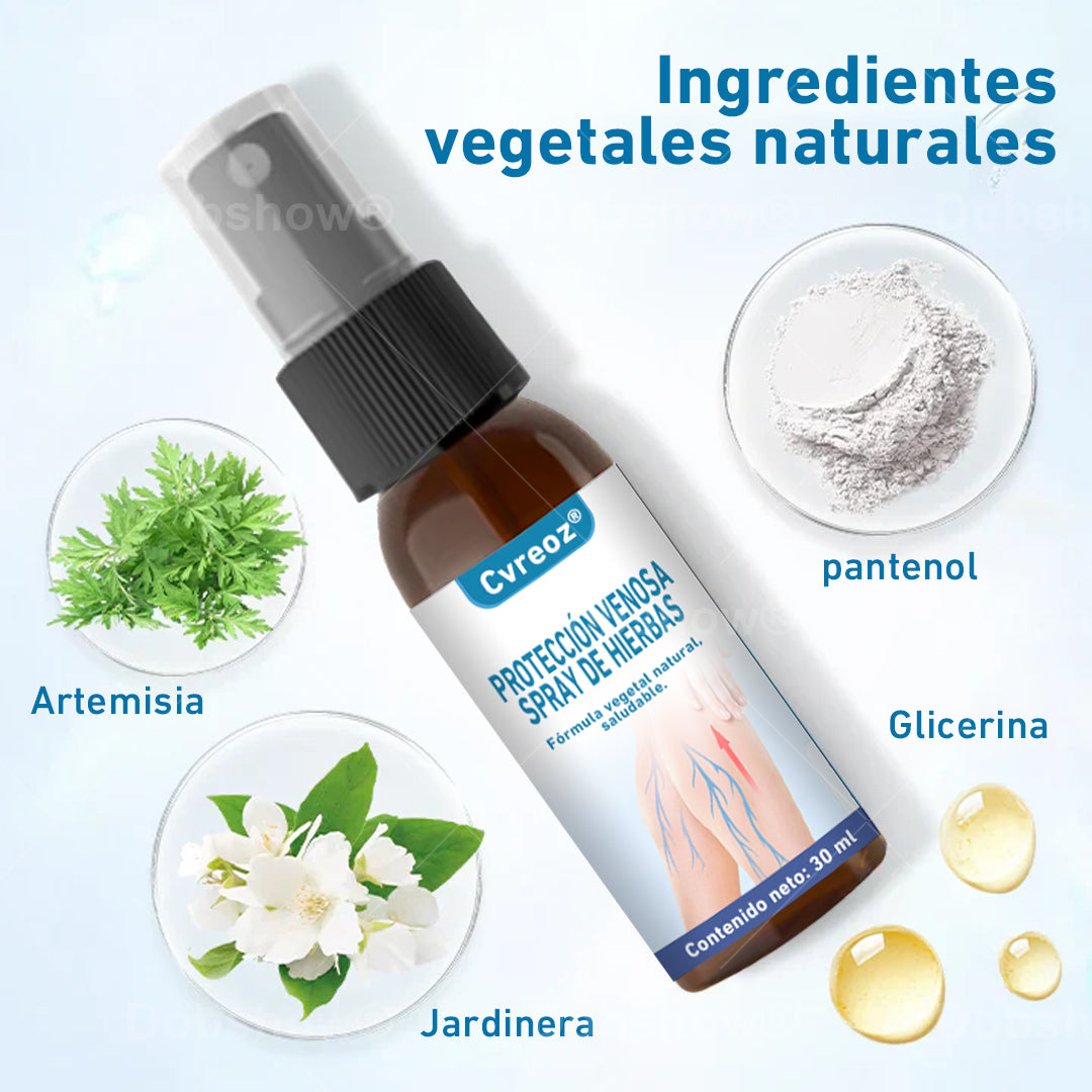 Cvreoz® VeinGuard Spray a base de hierbas-✅ ¡Clínicamente probado para eliminar las venas varicosas en solo 7 días!