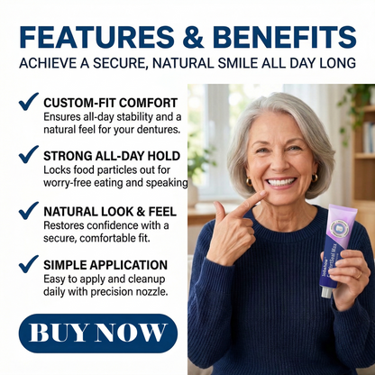 Dobshow® ComfortSeal Max Denture Adhesive—96-hour long-lasting, heat adaptive technology
