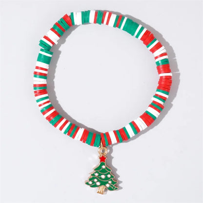 Pulseira de pingente de argila de polímero de Natal acessórios para festas de fim de ano